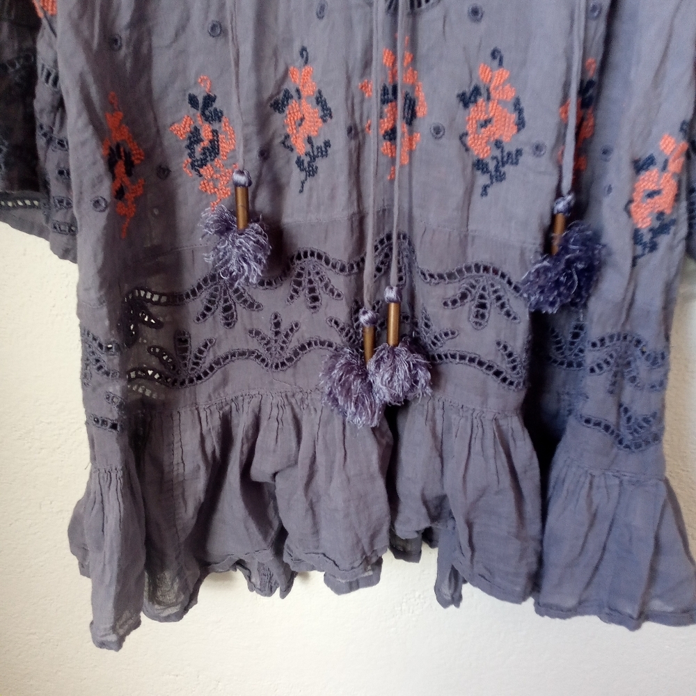 Free People XS You're Mine Peasant Tunic Top - Picture 5 of 11